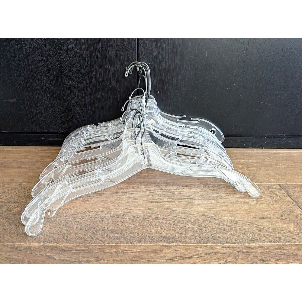 Vintage Clear Plastic Clothes Hangers Lot of 12